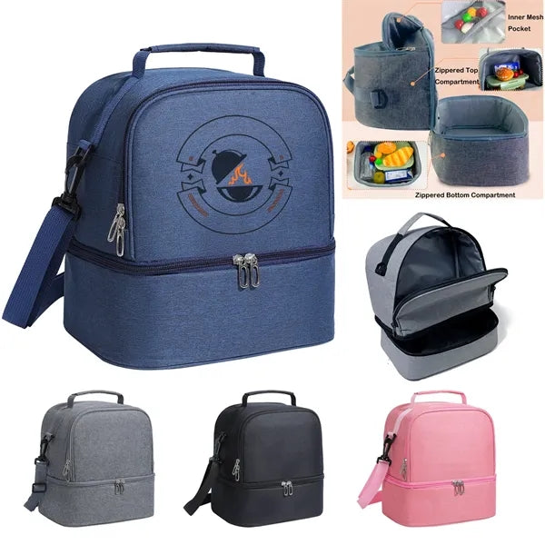 Double-Layer 24-Can Cooler Bag with PEVA Liner, Multi-Use