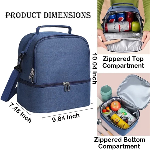 Double-Layer 24-Can Cooler Bag with PEVA Liner, Multi-Use