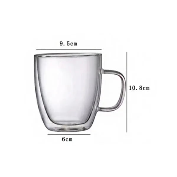 12oz. Double Wall Glass Coffee Mug Insulated Drinkware