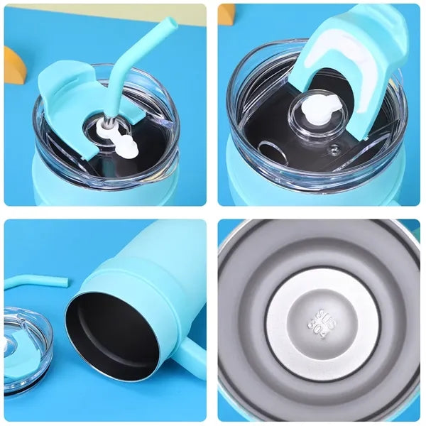 40oz Stainless Steel tumbler with Straw and Handle