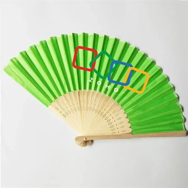 8" Bamboo Frame Crafted Folding Cloth Fan