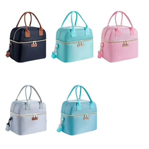 Women and men double-layer insulated lunch bag