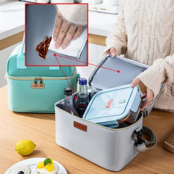 Women and men double-layer insulated lunch bag