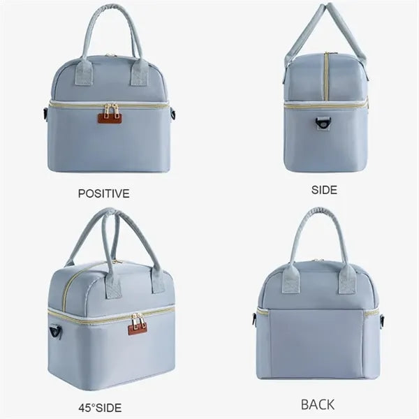 Women and men double-layer insulated lunch bag