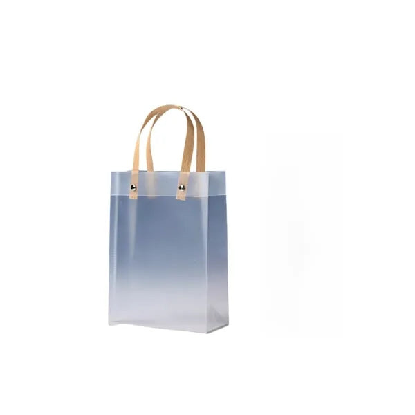 Frosted Gift Bag with Straw Handle