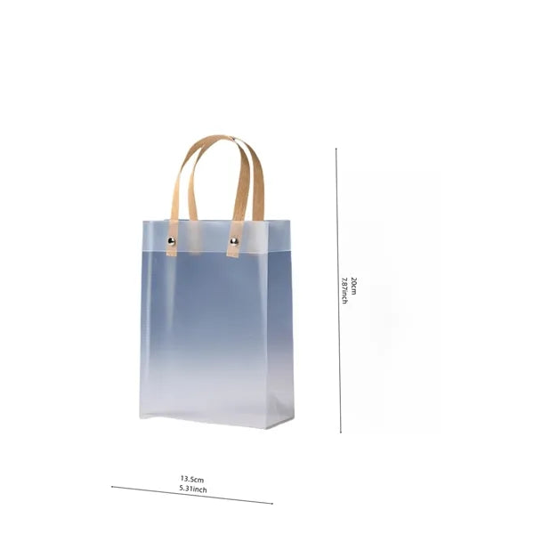 Frosted Gift Bag with Straw Handle