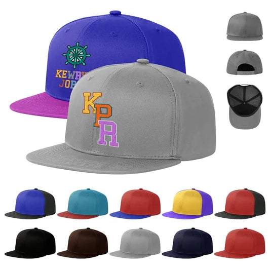 Cotton Twill Flat Visor 6 Panel Baseball Cap