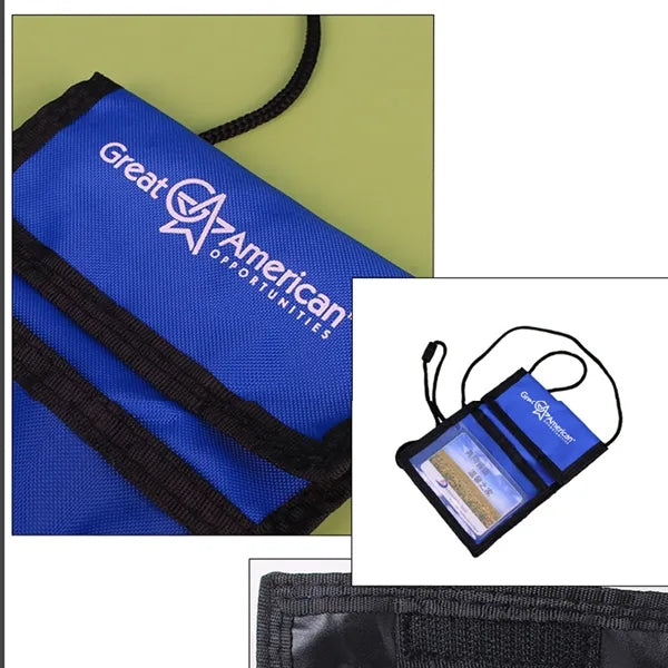 Nylon Neck Wallet Badge Holder Pouch