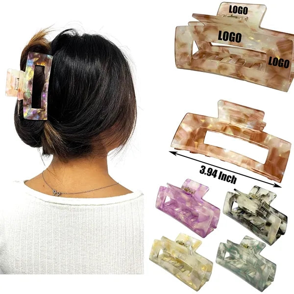 Fashion Women 3.94Inch Large Rectangular Acetate Hair Clip