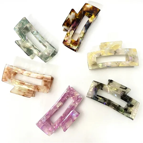 Fashion Women 3.94Inch Large Rectangular Acetate Hair Clip