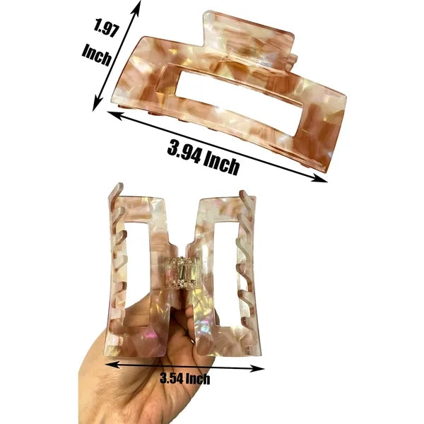 Fashion Women 3.94Inch Large Rectangular Acetate Hair Clip
