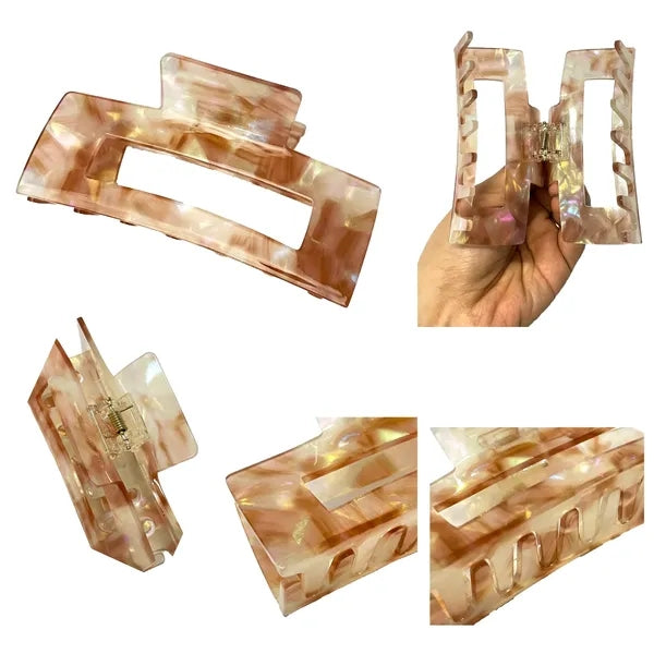 Fashion Women 3.94Inch Large Rectangular Acetate Hair Clip