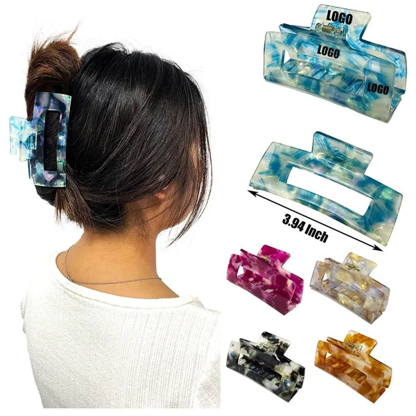 Retro 3.94Inch Large Rectangular Acetate Hair Clip