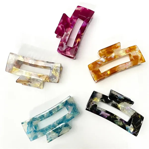 Retro 3.94Inch Large Rectangular Acetate Hair Clip