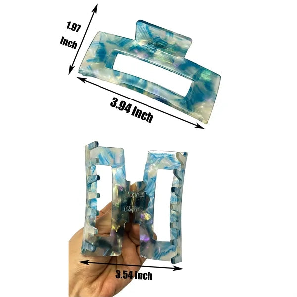 Retro 3.94Inch Large Rectangular Acetate Hair Clip