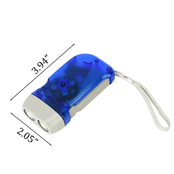 Dual LED Manual Dynamo Flashlight with Hand Crank Power