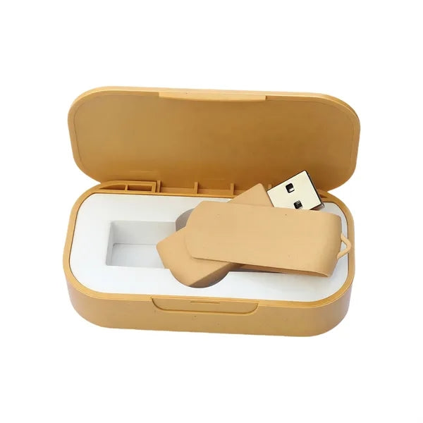 Wheat Straw USB Flash Drive with Case