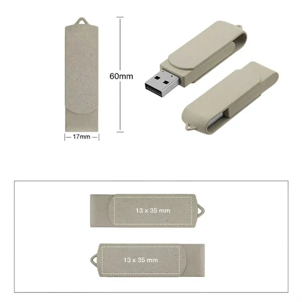 Wheat Straw USB Flash Drive with Case