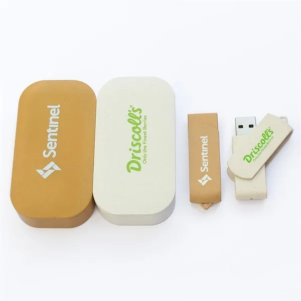 Wheat Straw USB Flash Drive with Case