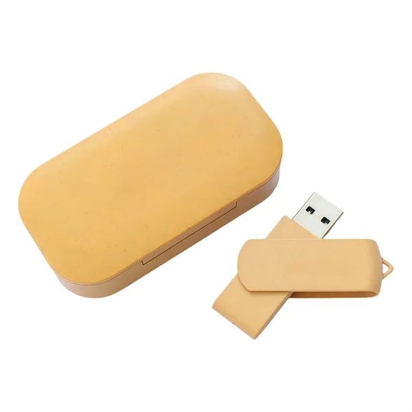 Wheat Straw USB Flash Drive with Case