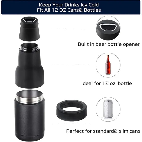 Beer Bottle and Can Cooler W/ Beer Opener