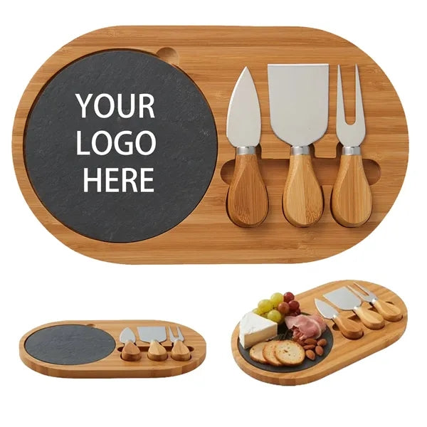 Bamboo Cheese Board Set