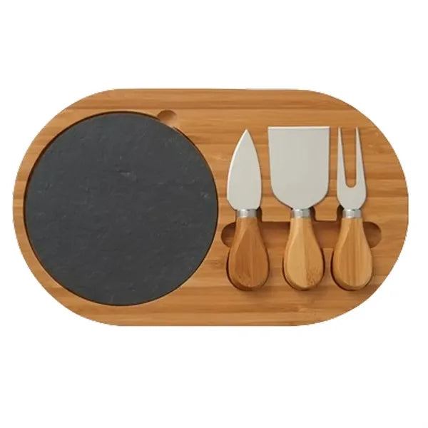 Bamboo Cheese Board Set
