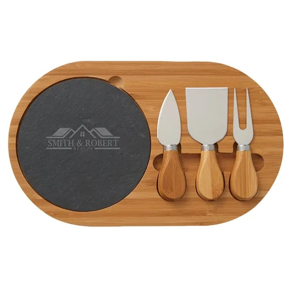 Bamboo Cheese Board Set