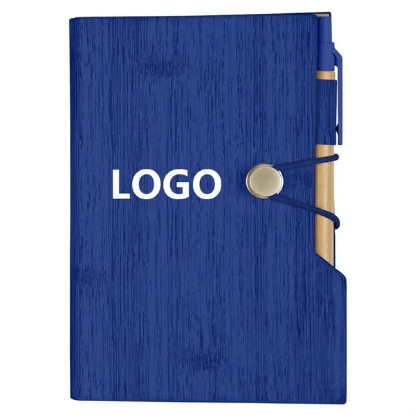 Woodgrain Look Notebook With Sticky Notes And Flags