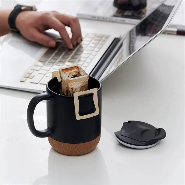 12OZ Cork Base Bottom Ceramic Mug Cup