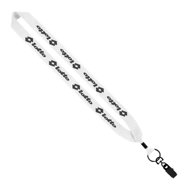 1" Cotton Lanyard with Metal Crimp & Swivel Snap Hook