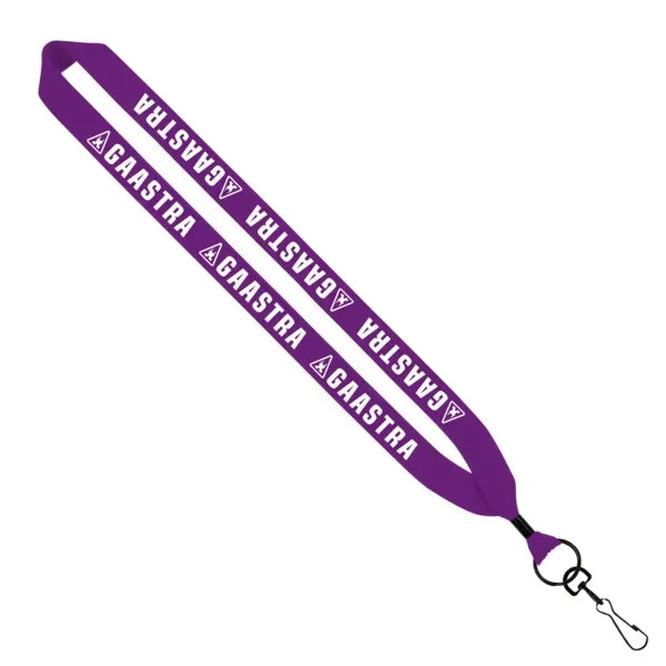1" Cotton Lanyard with Metal Crimp & Swivel Snap Hook