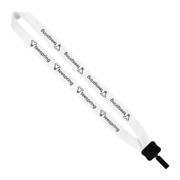 1" Cotton Lanyard w/ Plastic Clamshell & Bulldog Clip