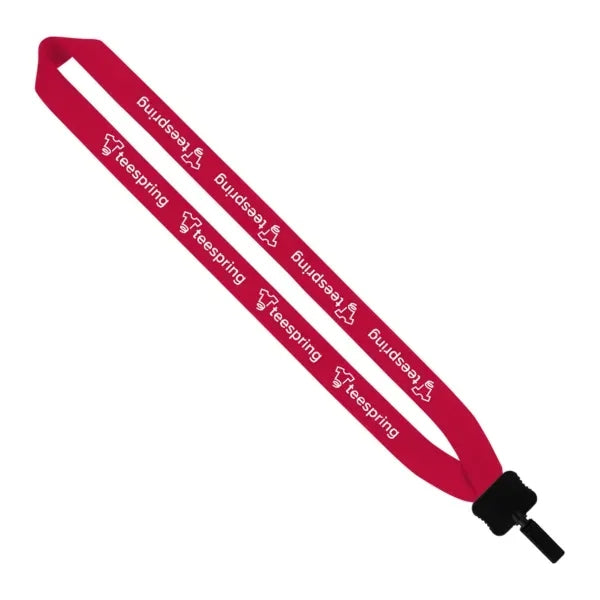 1" Cotton Lanyard w/ Plastic Clamshell & Bulldog Clip
