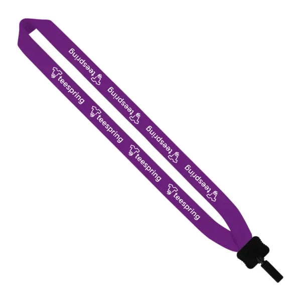 1" Cotton Lanyard w/ Plastic Clamshell & Bulldog Clip