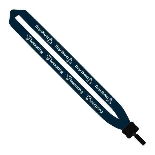 1" Cotton Lanyard w/ Plastic Clamshell & Bulldog Clip