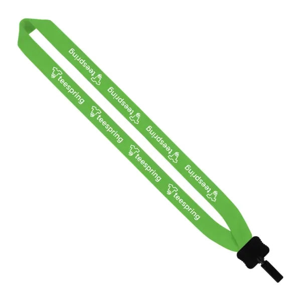 1" Cotton Lanyard w/ Plastic Clamshell & Bulldog Clip