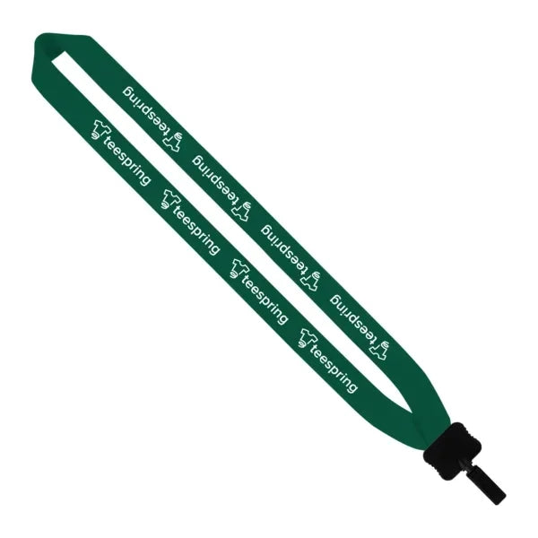 1" Cotton Lanyard w/ Plastic Clamshell & Bulldog Clip