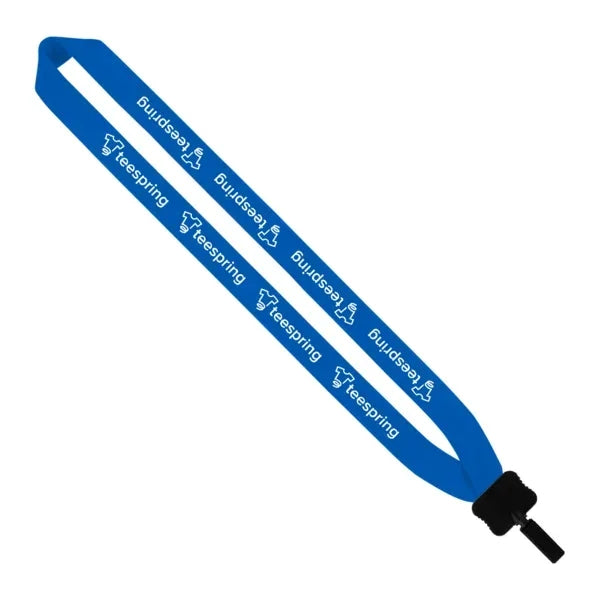 1" Cotton Lanyard w/ Plastic Clamshell & Bulldog Clip
