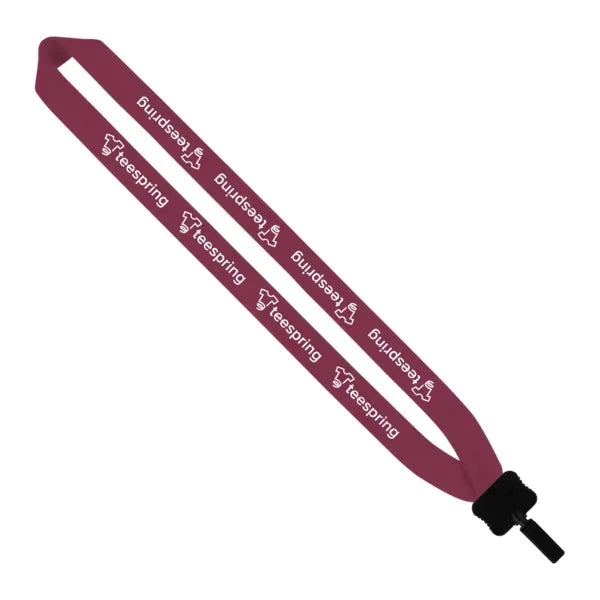 1" Cotton Lanyard w/ Plastic Clamshell & Bulldog Clip