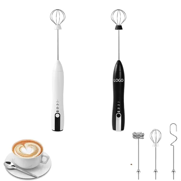 Milk Frother Handheld with 3 Heads