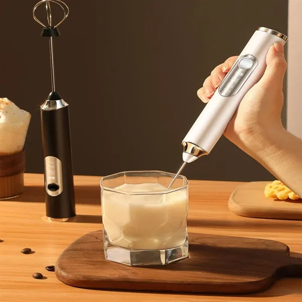 Milk Frother Handheld with 3 Heads