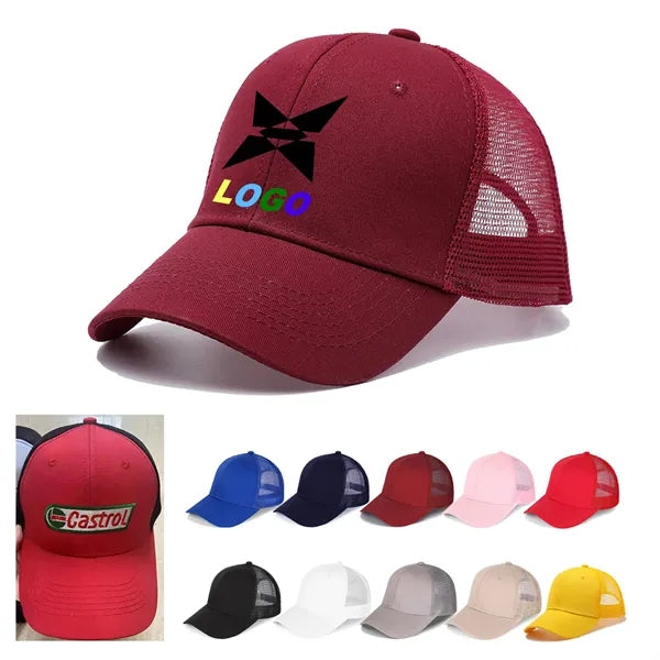 Cotton Mesh Baseball Cap Embroidery Customization