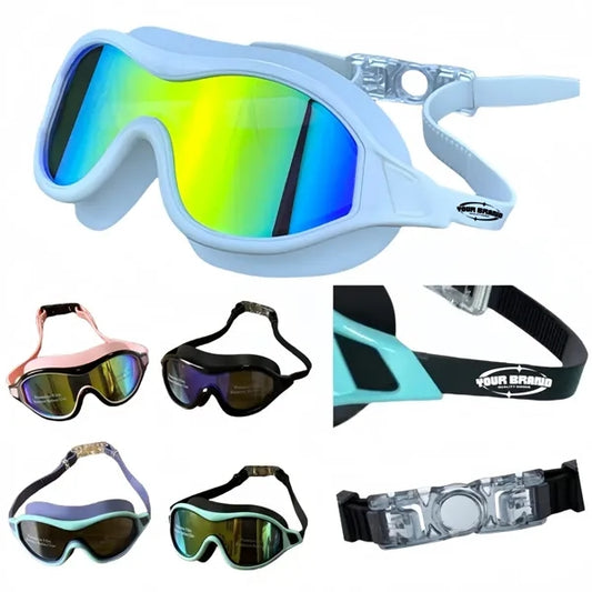 Anti Fog Large Frame Swimming Goggles With Silicone Seal