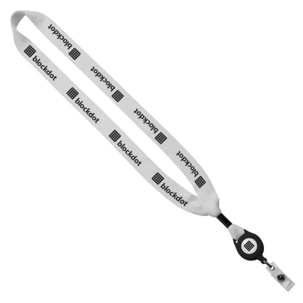 3/4" Cotton Lanyard with Retractable Zip Cord