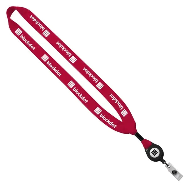 3/4" Cotton Lanyard with Retractable Zip Cord