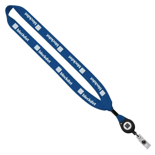 3/4" Cotton Lanyard with Retractable Zip Cord