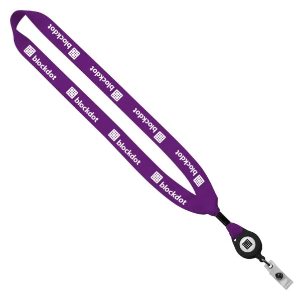 3/4" Cotton Lanyard with Retractable Zip Cord