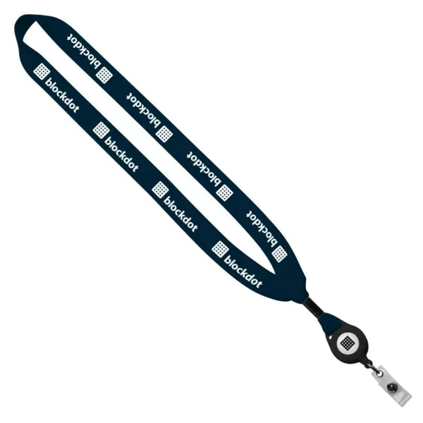 3/4" Cotton Lanyard with Retractable Zip Cord