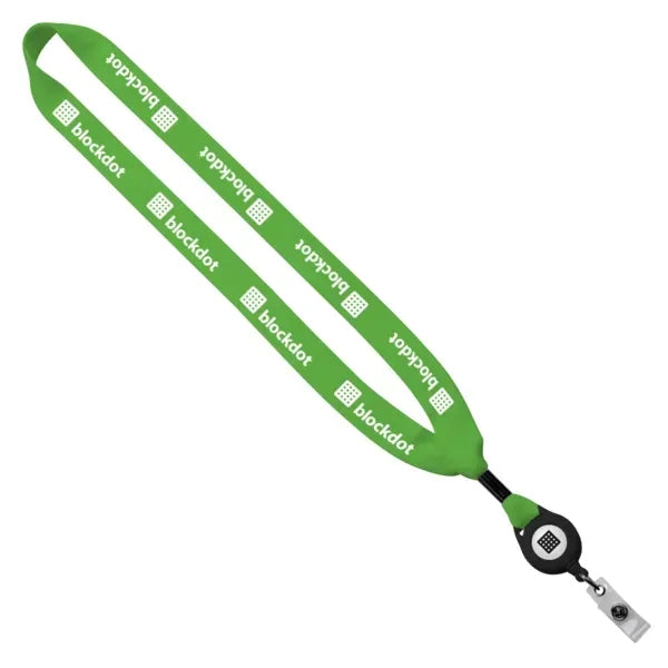 3/4" Cotton Lanyard with Retractable Zip Cord
